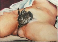 Cash Brown, Study for Durer's Pubic Hare, 2008, mixed media on paper, 15 x 18 cm